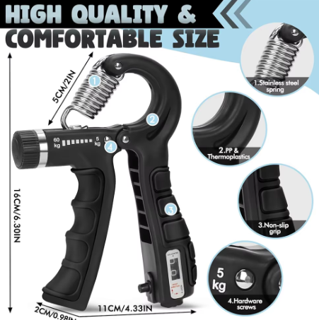 6-Piece Adjustable Hand Grip Strength Trainer Set